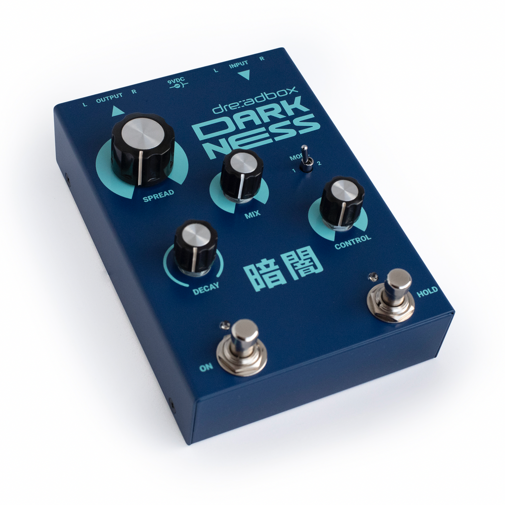 Pedal de reverb Dreadbox Darkness, vista lateral
