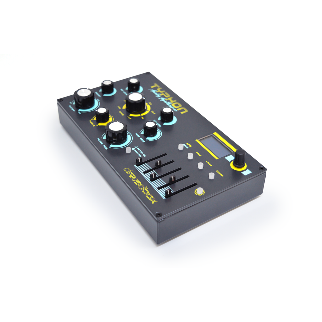 Sintetizador analógico Dreadbox Typhon, vista lateral direita