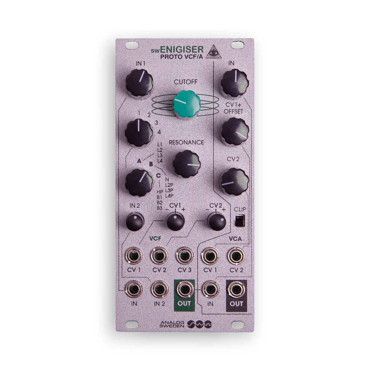 Módulo de filtro Eurorack swEnigiser Proto VCF/A, 12 HP, prateado, B-Stock